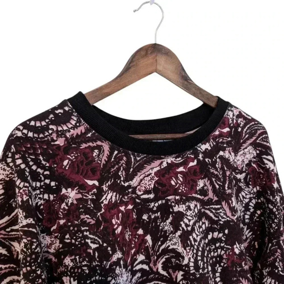 Joie Caleigh Sweater Pullover Paisley Floral Whimsigoth Black Pink Women's Large - Picture 6 of 10